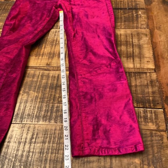 Free People Stretch Velour Crushed Velvet Crop Flare Pants Size 26 - Picture 10 of 11